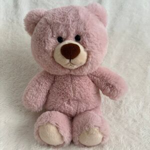 Aurora Pink Hugga Wug Teddy Bear 13” White Soft Plush Toy Stuffed Animal